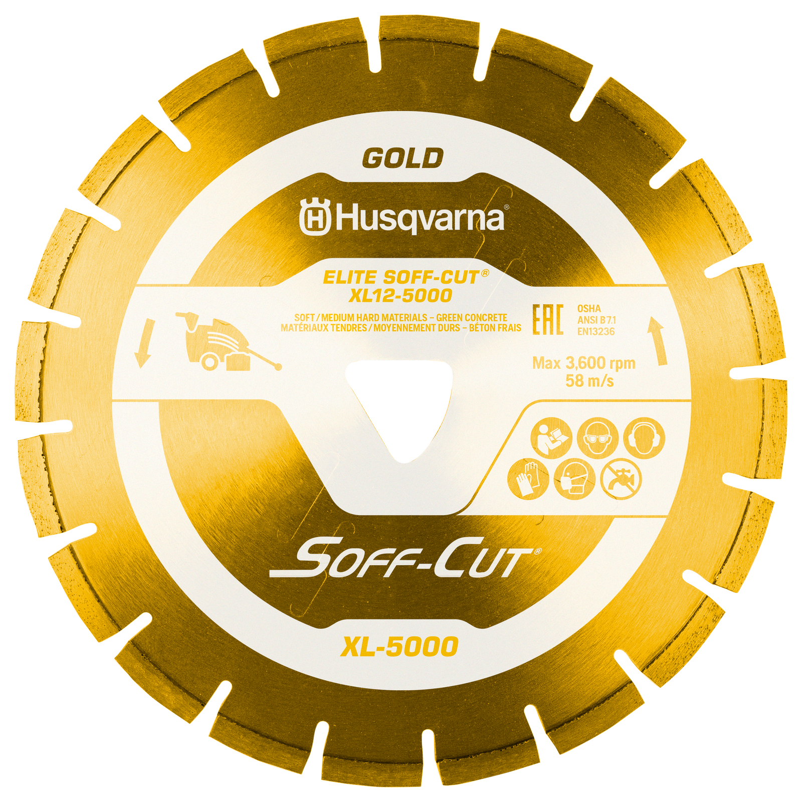 Husqvarna ELITE Soff-Cut XL6-5000 Yellow diamond blade